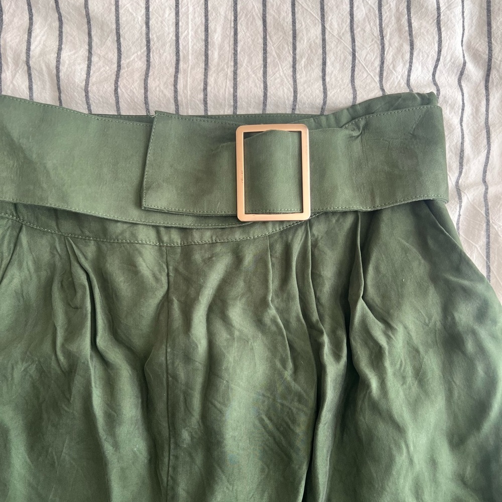 REVOLVE House of Harlow 1960 Olive Green Suede Pants High Waist Belted  Small - Picture 3 of 6